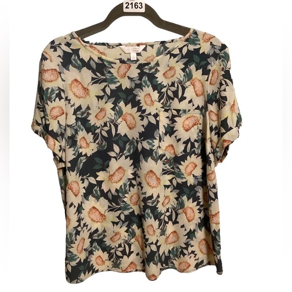 LC Lauren Conrad Tops - LC Lauren Conrad‎ black sun flower print size L